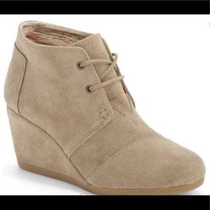 TOMS Size 7 Desert Wedge Bootie-Taupe